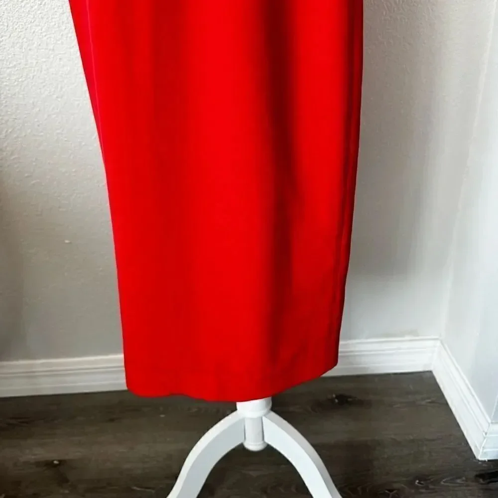 Shomi by Miller Shor Red Dress 100% Silk Short Sleeve Dress SZ 12